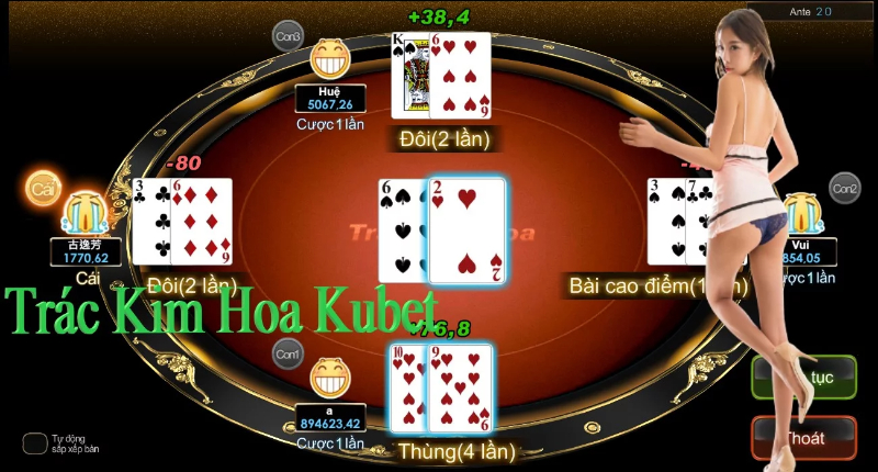 Trác Kim Hoa phân thắng bại dựa vào các hand bài khác nhau 